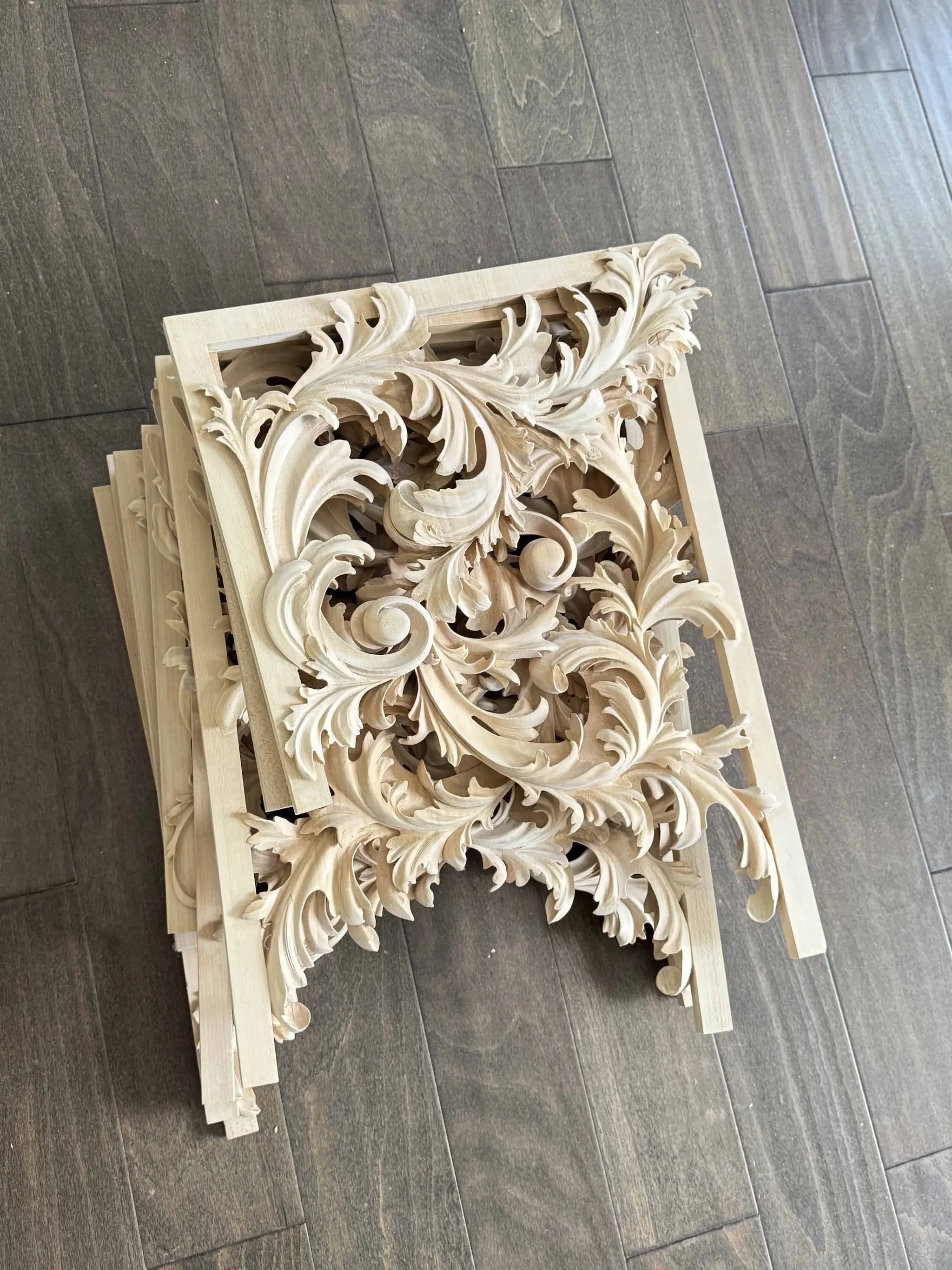 Pierced Acanthus Pipe Organ Shade Limewood pipe organ shade with pierced acanthus scrollwork, custom wood carving by Alexander Grabovetskiy.